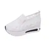 Zapatos Individuales para Mujer, Mocasines de Verano, Zapatos de Malla con Encaje de Talla Grande, Tacones Altos Casuales sin Cordones, Aumento Interno de Altura Zapatos de Mujer para Exportación