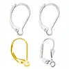 Pendientes Populares Transfronterizos, Clips para Orejas Redondos Lisos Simples con Grabado 925, Clips para Orejas de Cobre Estilo Francés, Joyería Hecha a Mano para DIY