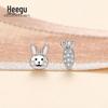 Hee goo E2202 S925 prata personalidade simples coelho rabanete brincos femininos fofos doces nicho design brincos