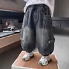 Pantalones de Otoño para Niños 2026 Nuevos Pantalones Linterna Primavera-Otoño Estilo Coreano Jeans Sueltos para Niños Jeans para Niños