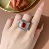 Nova Joia de Comércio Exterior Transfronteiriço Moda Europeia e Americana Anel de Quatro Lados Totalmente Cravejado de Diamantes Brilhante Hip-Hop Masculino Atacado