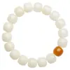 Pulsera de Semillas de Bodhi de Jade Blanco, Pulsera de Semillas de Bodhi para Mujer, Cuentas de Oración Budistas, Joyería de Mano para Hombre