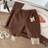 Pantalones de bebé para hombres y mujeres, forrados con vellón, gruesos, para otoño e invierno, de pana, de polipropileno, cálidos, para uso exterior