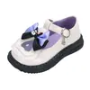 Zapatos de piel para niña Kuromi 2026 primavera nuevos zapatos de princesa para niños para actuaciones, zapatos escolares negros elegantes para niñas pequeñas