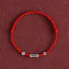 PulseiraLucky Landing Silver Koi com Cordão Vermelho para Homens e Mulheres Moeda de Cobre Contas da Sorte Prosperidade Riqueza Pulseira Tecida à Mão Pulseira