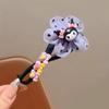 Presilha de Cabelo Infantil JK Laço Presilha Bico de Pato Fofa Presilha Atrás da Cabeça Acessórios de Cabelo de Princesa Uniforme JK Tecido Xadrez Grampo de Cabelo