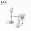 Pendientes de Acero Inoxidable Europeos y Americanos con Circonita de Botón de Alta Gama Versátiles Flor Hélice Interna Labio Stud Joyería para Piercing Corporal