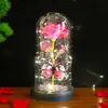 Flor Eterna Cubierta de Vidrio Productos Terminados Venta al por Mayor Adornos Caja de Regalo de Rosa Regalo de Tanabata Día de San Valentín Regalo de Cumpleaños para Novia