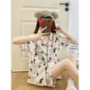 Pijama de Algodón Nube Estilo Nuevo 2026 para Mujer, Verano Estilo Coreano Estilo Ins Lindo Dibujos Animados Conjunto de Ropa para el Hogar Que Se Puede Usar Afuera