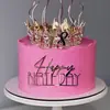 Nueva Decoración de Pastel Feliz Cumpleaños Estilo Ins Transfronterizo Inserciones Acrílicas Decoraciones Laterales para Pastel Suministros para Fiestas