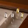 Pendientes Versátiles de Lujo Ligero de Plata de Ley S925 para Mujer, Pendientes de Aro Simples y de Gama Alta con Microincrustaciones, Pendientes de Clip de Moda, Pendientes para Estudiantes, Estilo de Celebridad de Internet
