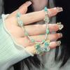 Exótico Sueño de Menta ~ Collar de Doble Capa con Cuentas de Mariposa de Verano Fresco, Diseño de Nicho, Cadena de Clavícula Avanzada
