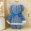 Toalha de Veludo Coral Listrada Doce Toalha Urso Lembrancinha de Casamento Toalha Absorvente Toalha de Limpeza Caixa de Presente Toalha de Presente