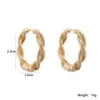 Aogu Pendientes de Aro Retorcido Chapados en Oro de 18 Quilates, Europeos y Americanos de Moda, Simples y Únicos, Pendientes Versátiles Retro de Nicho para Mujer