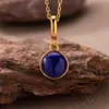 Collar Colgante Minimalista de Piedras Preciosas Naturales Jade Hetiano Ojo de Tigre Lapislázuli Ágata para Mujer Plata de Ley S925 Nuevo Artículo Popular en Transmisión en Vivo
