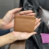 Bolsa de Almacenamiento para Escombros, Bolsa de Almacenamiento de Piel de Vaca de Primera Capa con Cierre Automático, Billetera de Monedas de Cuero Genuino, Mini Bolsa Portátil para Cosméticos de Labios