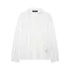Estilo Europeo y Americano Primavera 2026 Nueva Moda Elegante Ropa para Mujer Camisa Top de Manga Larga con Adorno de Encaje y Volantes