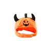 Atacado em estoque Chifre de diabo de Halloween Chapéu de cabeça de abóbora para animal de estimação Chapéu de pelúcia em formato de abóbora engraçado Fornecimento
