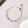Yuebao Joias Turmalina Dopamina Prata de Lei S925 Completo em Diamante Cabacinha Cinco Bênçãos Prata Leve de Luxo de Alta Qualidade Pulseira de Empilhar