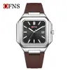 Reloj Ofns Cuadrado Esfera Grande para Hombre Correa de Silicona Tendencia Deportiva Resistente al Agua Reloj de Cuarzo Calendario Luminoso Reloj de Moda