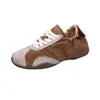 Zapatos deportivos y casuales, zapatos planos casuales de otoño, zapatillas de entrenamiento alemanas, cuero suave, bailarinas para mujer, versátiles, nuevo estilo retro 2026, diseño color-block