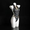Lemon Story Cheongsam Clásico Uniforme Pasión Tentación Lencería Sexy Mono Caliente Lencería Sexy Sin Quitar para Mujeres