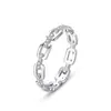 Anillo de plata de ley s925 para mujer, estilo europeo y americano, con forma de cadena cruzada, elegante anillo de plata con diseño de celebridad de Internet.