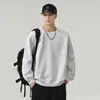 Nova blusa de moletom masculina de outono estilo americano, raglan, retalhos, gola redonda, relaxada e casual, com um apelo casual e durável.