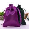 Bolsa de Almacenamiento de Satén para Empaque de Joyería, Bolsa con Cordón Impresa por un Lado, Bolsa con Cordón de Seda Personalizada para Bufandas