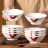Vajilla retro vintage, cuenco de gallo, cuencos y platos de cerámica, cuencos para el hogar, cuencos de moda, vajilla de cerámica al por mayor del fabricante