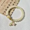 Novo Bracelete Raiz de Bodhi com Contas de Ábaco Estilo Chinês Dunhuang para Mulheres, Apresentando um Design de Gato da Sorte, Alto Valor Estético, Adequado para Manuseio e Meditação, Bracelete de Círculo Único em Estilo Chinês Tradicional