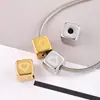 Cuentas de Acero Inoxidable de 6 mm con Forma de Corazón Cuadrado y Agujero Pasante Accesorios para Joyería DIY Materiales para Pulseras y Collares Cuentas Sueltas