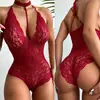 Comercio Exterior Lencería Sexy Europea y Americana Ropa Interior de Encaje Sexy Babydoll Transparente Mono de Encaje para Mujer