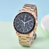 2025 Moda Serie Speedmaster Sol, Luna y Estrellas Conmemorativo Europeo Seis Pines Multifunción Cuarzo Reloj para Hombre Venta al por Mayor