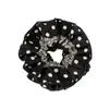 Hermoso Scrunchie de Encaje de Lunares para Niñas, Goma Elástica de Moda Negra, Banda Elástica Estilo Coreano para Mujeres