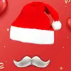 Chapéu de Natal Decorações de Natal Chapéu de Natal Veludo Vermelho Dourado Borda de Pelúcia Chapéu de Natal para Adultos Crianças