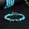 Pulseira Ajustável de Pedras Brutas de Cristal Natural com Cascalho Irregular Estilo Fresco Moda Casual Pulseira Joia