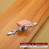 Puxador de Armário de Cerâmica Liga de Zinco Estilo Chinês Moderno Minimalista Pastoral, Puxador de Base de Furo Único Rosa Cromado Brilhante
