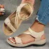 Sandalias de Tacón de Cuña Amazon Talla Grande Europeas y Americanas Sandalias de Verano con Velcro Elásticas 225 Producto Nuevo Zapatos Casuales Cosidos