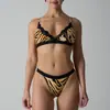 Conjunto de Sujetador y Shorts de Encaje sin Relleno, Lencería Sexy de Cobertura Media y Corte Alto, Conjunto de Lencería Sexy con Estampado de Leopardo