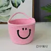 Cesta de Almacenamiento con Cara Sonriente Se Puede Colgar en la Pared, Sala de Estar, Dormitorio, Baño Almacenamiento, Control Remoto, Artículos Varios, Snacks, Cesta de Almacenamiento de Hilo de Algodón