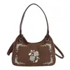 Bolso de mano bordado de diseño nicho coreano, nueva colección otoño/invierno 2026 para mujer, bolso de hombro elegante y sofisticado para ir al trabajo