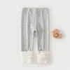 Leggings para Niña Atuendo de Primavera Leggings para Bebé Pantalones Largos para Niños Dulce de Puntos Pantalones Versátiles de Canalé
