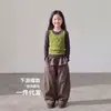 Conjunto de Top para Niñas 2026 Otoño Nuevo Estilo Conjunto de Dos Piezas en Contraste de Color en Capas para Niños Ropa de Manga Larga para Primavera y Otoño