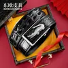 Cinto de Couro de Osso de Crocodilo Siamês Masculino Couro Genuíno Cabeça de Crocodilo Fivela Automática de Aço Inoxidável Cinto Masculino Casual Versátil Cinto de Calça