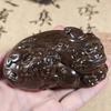 Ornamento de Escultura em Madeira de Águila (Agarwood) 190g, Escultura em Madeira Maciça de uma Besta Divina Mãe e Filho Pixiu, Item de Presente Artesanal Feito à Mão
