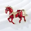 Nuevo Broche de Caballo Esmaltado con Pedrería y Goteo de Aceite Personalizado Europeo y Americano Exquisito Pin para Traje Abrigo Accesorios de Ramillete Venta al por Mayor