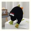 Gorro de Invierno para Niños Lindo Dibujo Animado Dinosaurio Gorro de Felpa Engrosado Resistente al Viento Cálido Gorro para Protección de Orejas de Bebé Gorro de Puño
