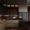 Fabricantes de gabinetes piel de madera simple moderna casa entera a medida Guangdong Foshan exportación estilo europeo gabinete completo