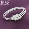 Pulsera de plata de ley 99 moda femenina japonesa y coreana pulsera de tres anillos joyería de plata pulsera de plata de ley joyería joyería venta caliente